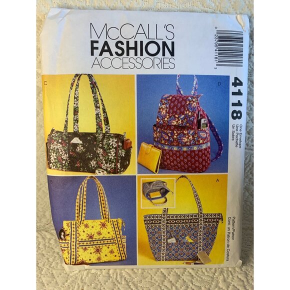 McCall's Misses Handbag Sewing Pattern 4118 - uncut - Picture 9 of 10